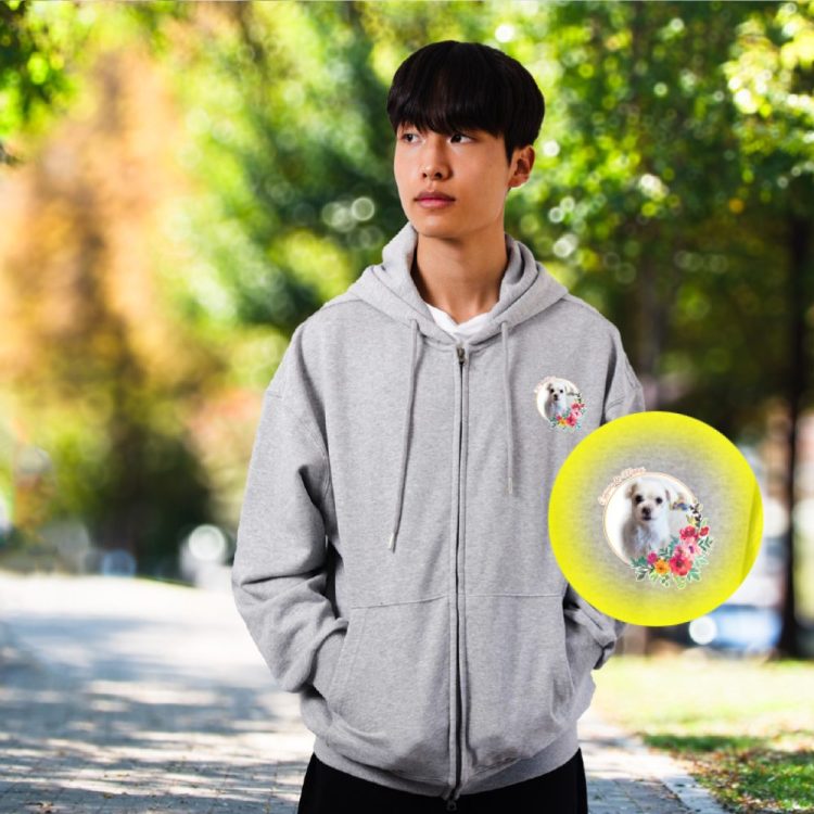 댕댕이 사진+이름  집업 후드티 - 이미지 2