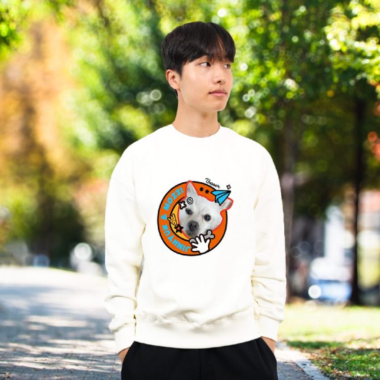댕댕이 사진+문구 맨투맨