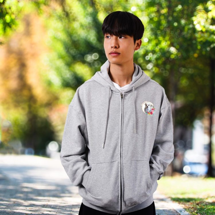 댕댕이 사진+이름  집업 후드티